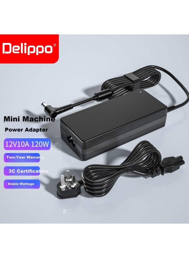 Delippo Power Adapter 12v 10a 120w Charger Cable Mini Industrial Control Machine All-in-one Pos Cash Register Computer Storage Server Subwoofer Amplifier Dc 5.5x2.5mm - Image 1