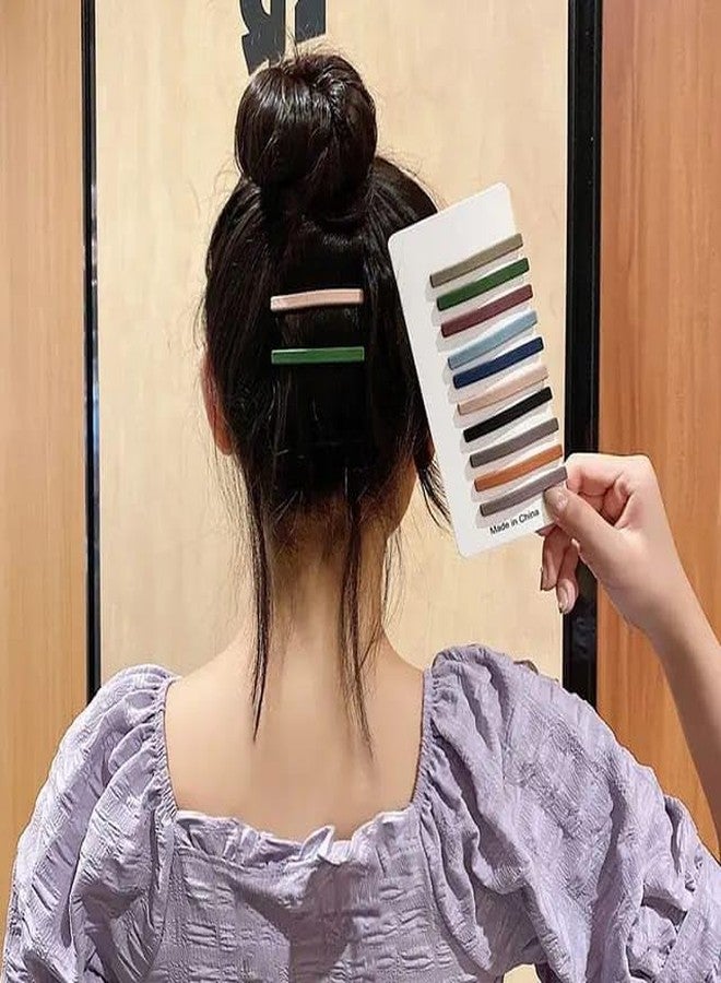 La Belleza 10 Solid Colors Matte Barrettes Straight Hair Pins For Girls - Image 1
