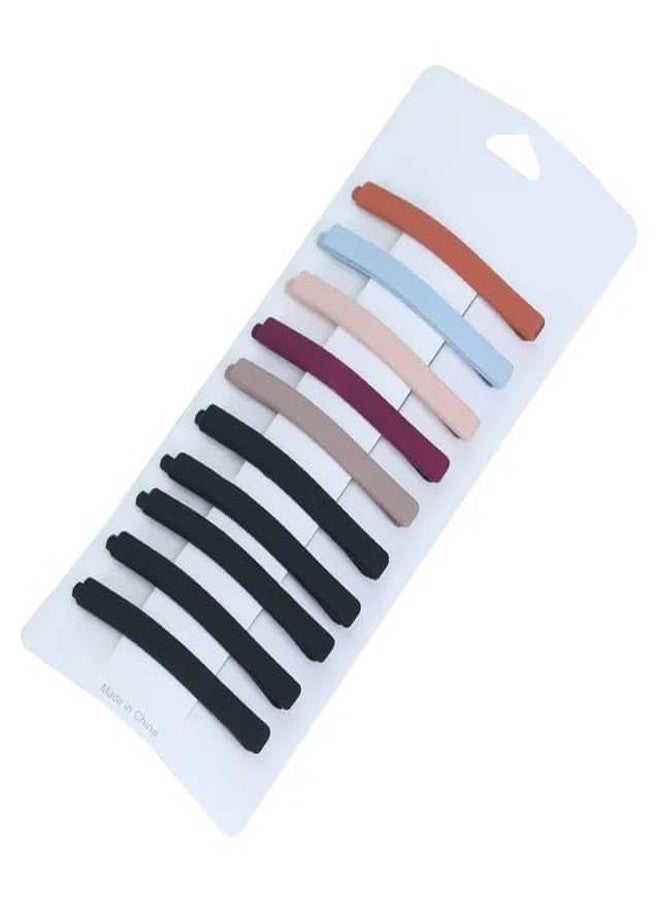 La Belleza 10 Solid Colors Matte Barrettes Straight Hair Pins For Girls - Image 5