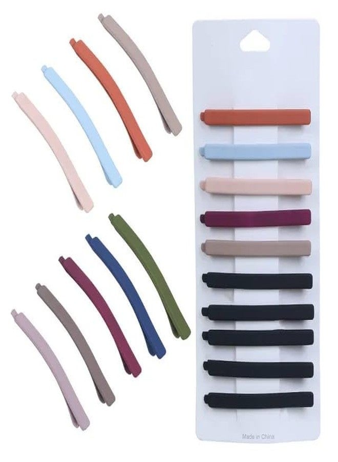 La Belleza 10 Solid Colors Matte Barrettes Straight Hair Pins For Girls - Image 2
