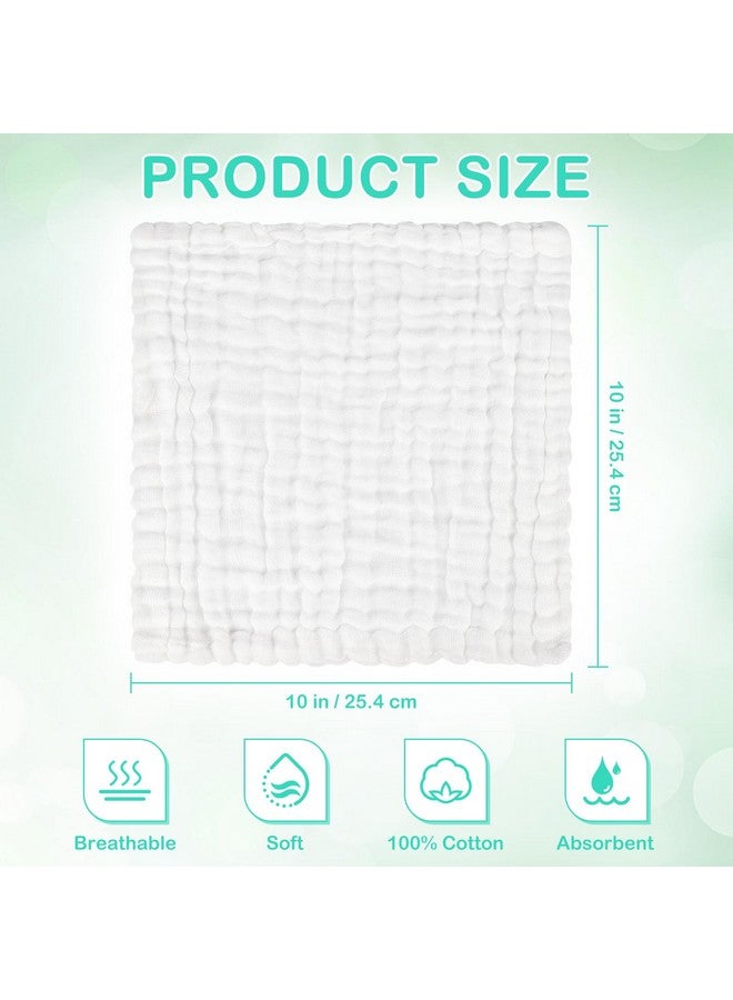 Accmor 10 Pack Baby Washcloths, Soft Face Cloths for Newborn, Natural Cotton Bath Face Towels Baby Wipes Burp Rag Wash Cloths - Image 3