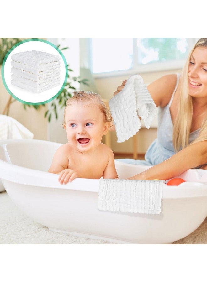 Accmor 10 Pack Baby Washcloths, Soft Face Cloths for Newborn, Natural Cotton Bath Face Towels Baby Wipes Burp Rag Wash Cloths - Image 2
