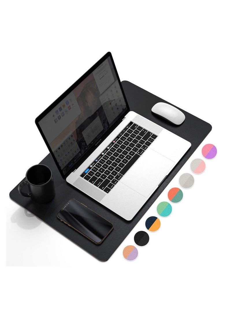 Cool Baby COOL BABY Multifunctional desk pad, ultra-thin waterproof PU leather mouse pad, office/home dual-use desk writing pad (70*35cm, Black + Black) - Image 1