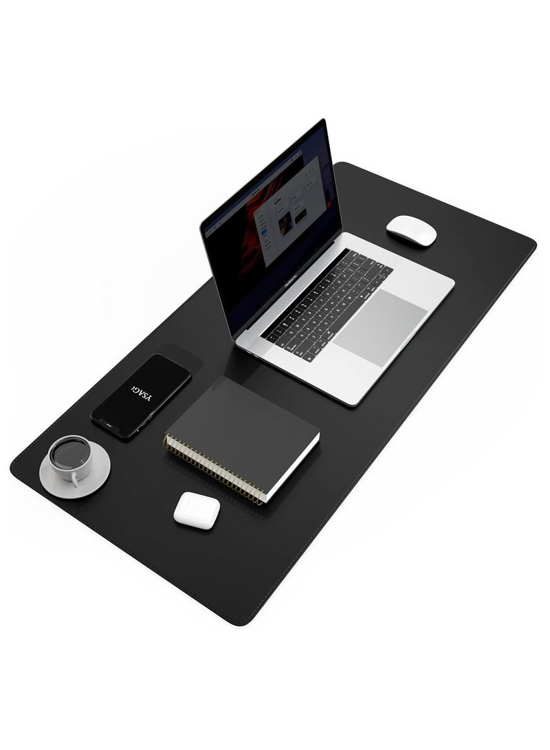 Cool Baby COOL BABY Multifunctional desk pad, ultra-thin waterproof PU leather mouse pad, office/home dual-use desk writing pad (70*35cm, Black + Black) - Image 2