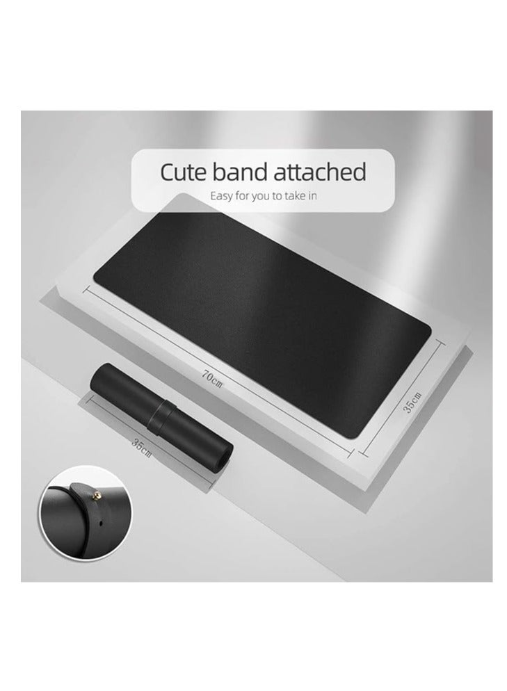 Cool Baby COOL BABY Multifunctional desk pad, ultra-thin waterproof PU leather mouse pad, office/home dual-use desk writing pad (70*35cm, Black + Black) - Image 3