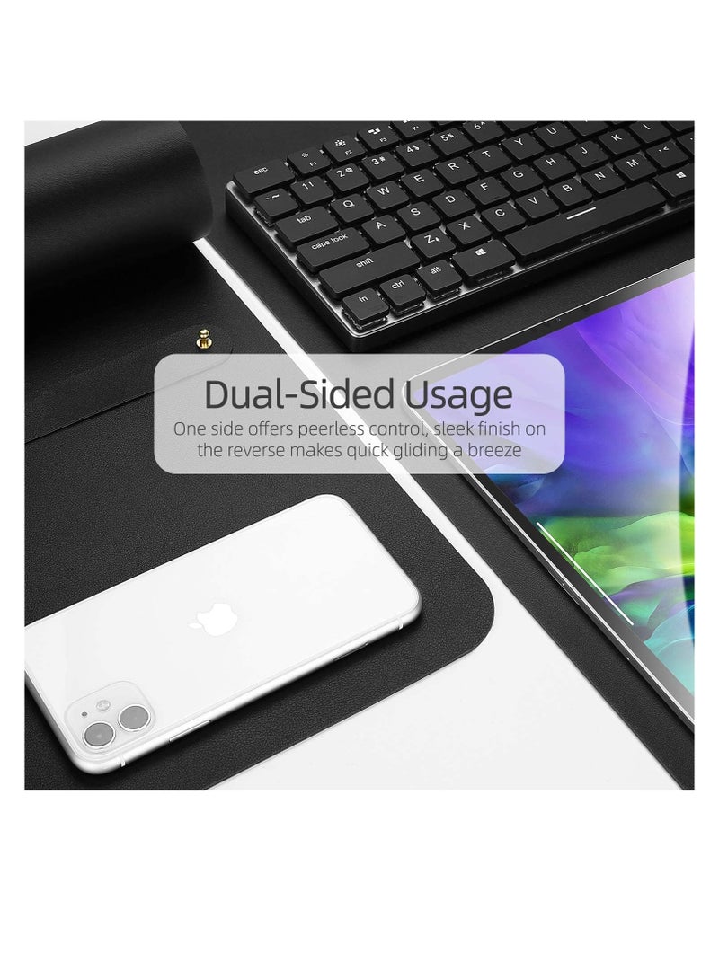 Cool Baby COOL BABY Multifunctional desk pad, ultra-thin waterproof PU leather mouse pad, office/home dual-use desk writing pad (70*35cm, Black + Black) - Image 5