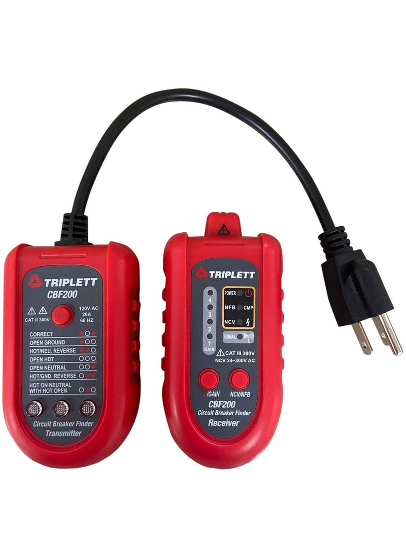 Triplett Triplett CBF200 3in1 Circuit Breaker Finder GFCI Receptacle Tester and NonContact AC Voltage DetectorBlack  - Image 1