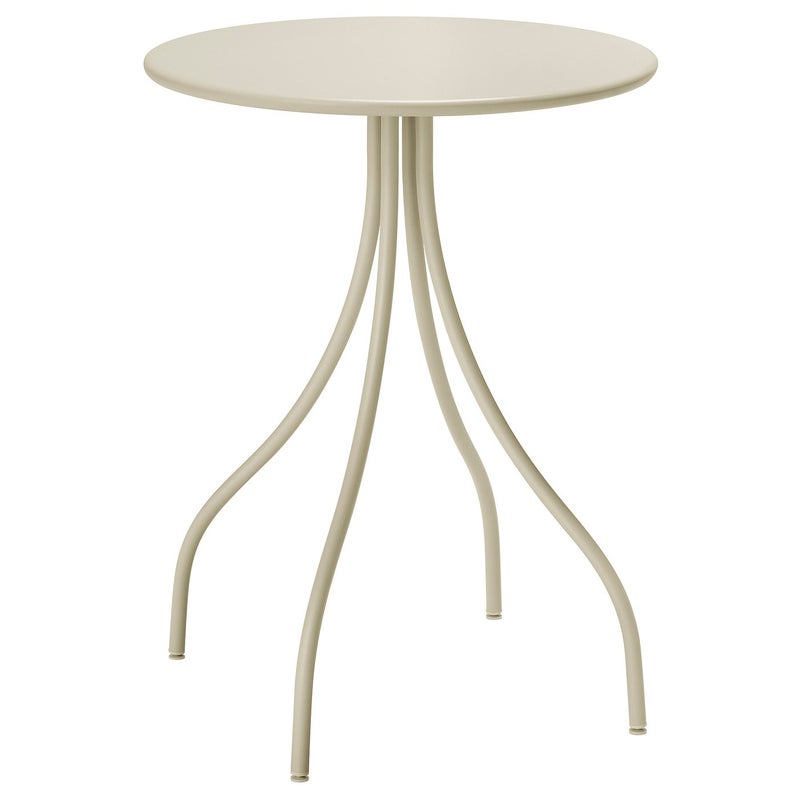 Baitique In/Outdoor Round Metal Side Table, Light Grey-Beige, 46 cm - Image 1