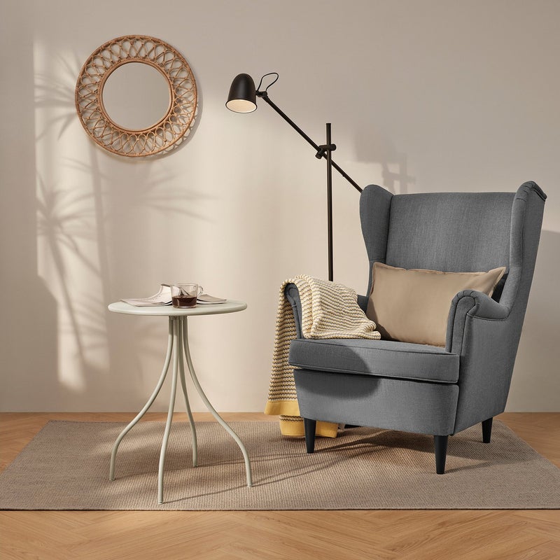 Baitique In/Outdoor Round Metal Side Table, Light Grey-Beige, 46 cm - Image 3