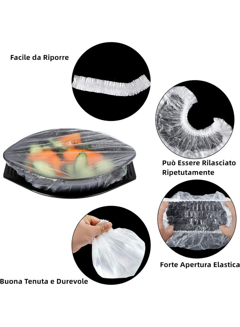 أكياس تخزين طعام من 100 قطعة مع أستك، أغطية علب للحفاظ على الطعام طازجًا. - Image 4
