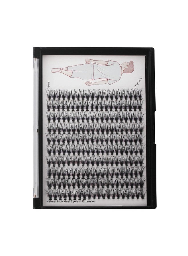 Dedila 820Mm Available 200Pcs Handmade Natural Long 20Roots Black Soft Individual False Eyelashes Fluffy Cross Makeup Cluster Eyelashes Thickness 0.07Mm D Curl Eye Lashes Extensions (14Mm) - Image 1
