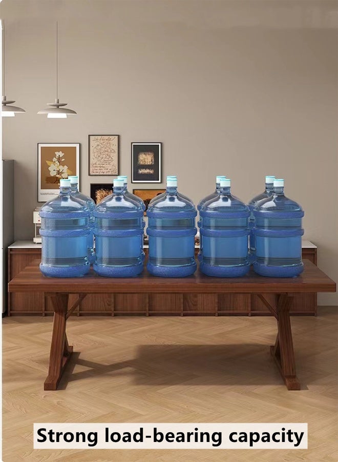 Kutis Wood Dining Table Kitchen Table Modern Breakfast Table Desk Leisure Coffee Table For Living Room/Office/Meeting Room Kitchen Lounging Cafeterias Brown 140 x 60 x 75 cm - Image 3