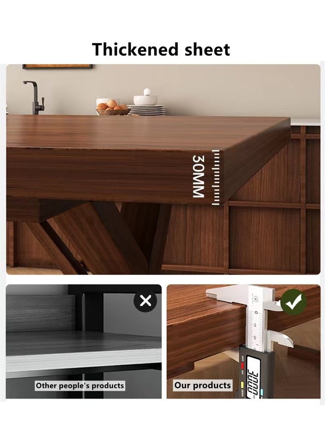 Kutis Wood Dining Table Kitchen Table Modern Breakfast Table Desk Leisure Coffee Table For Living Room/Office/Meeting Room Kitchen Lounging Cafeterias Brown 140 x 60 x 75 cm - Image 5