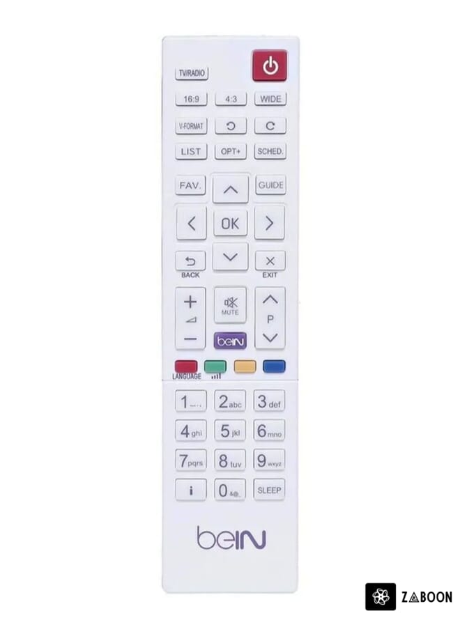 Zaboon Bein Sport Receiver TV Remote Control White
