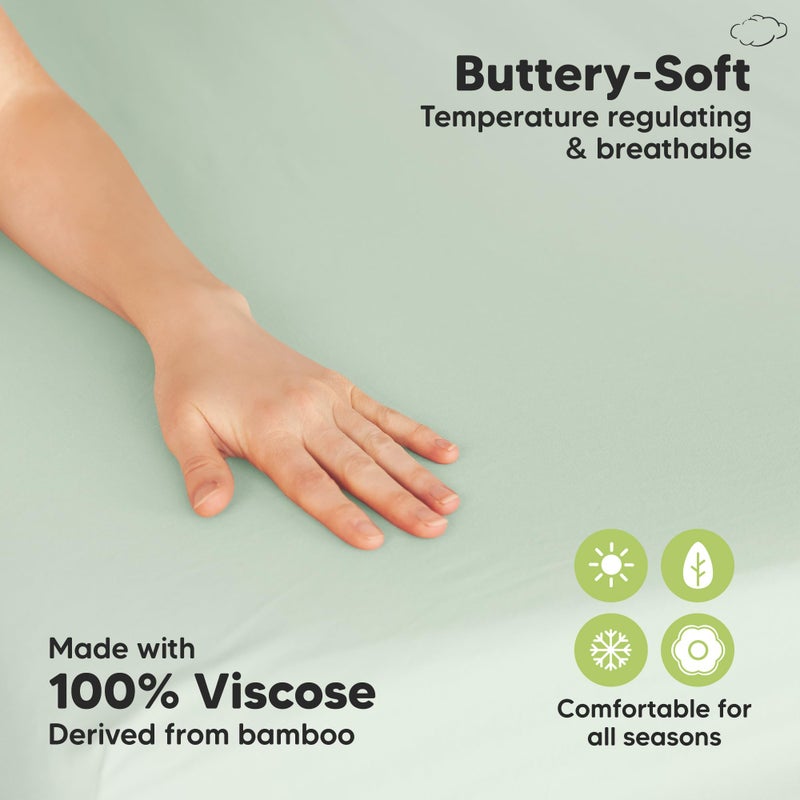 KeaBabies Pack and Play Sheets Fitted - 2-Pack Mini Crib Sheets for Pack N Play Mattress 38x26, Soft & Cozy, Neutral Toddler Playard Bedding, Snug Fitted Mini Baby Crib Mattress Cover Boy, Girl (Sage) - Image 3