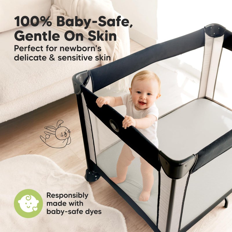 KeaBabies Pack and Play Sheets Fitted - 2-Pack Mini Crib Sheets for Pack N Play Mattress 38x26, Soft & Cozy, Neutral Toddler Playard Bedding, Snug Fitted Mini Baby Crib Mattress Cover Boy, Girl (Sage) - Image 4