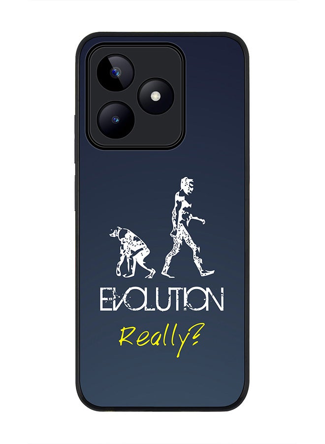 Stylizedd Rugged Black edge case for Realme C53, Slim fit Soft Case Flexible Rubber Edges Anti Drop TPU Gel Thin Cover- Evolution, Really (Grey) - Image 1