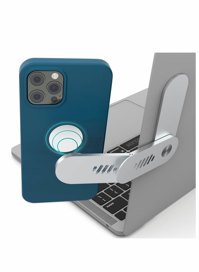 Excefore Laptop Phone Holder, Adjustable Laptop Stand, Foldable Laptop Side Mount Clip, Slim Portable Smartphone Stand, Computer Monitor Expansion Bracket, Magnetic Phone Mount - Image 1