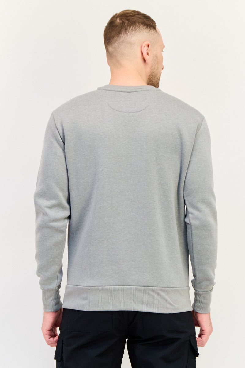 KANGOL Men Crew Neck Embroidered Logo Long Sleeves Sweatshirt, Grey - Image 3