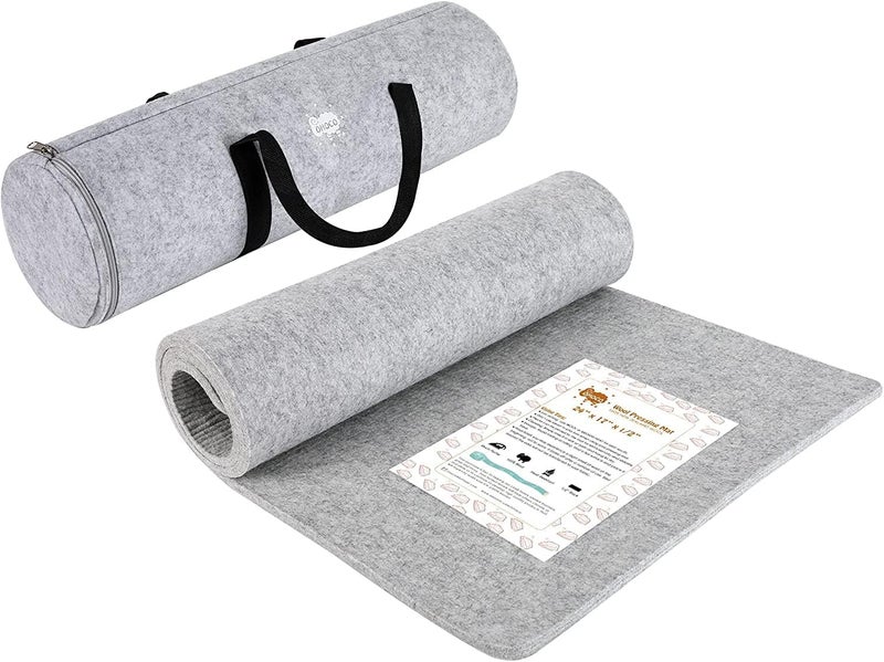 OHOCO Wool Pressing Mat for Quilting - 15 x 54 XL Extra Large Felt Ironing Pad 3/8" Thick, 100% Wool Heat Resistant for Ironing, Sewing, Cutting on Ironing Board, Tabletop, Dryer, Countertop - Image 1