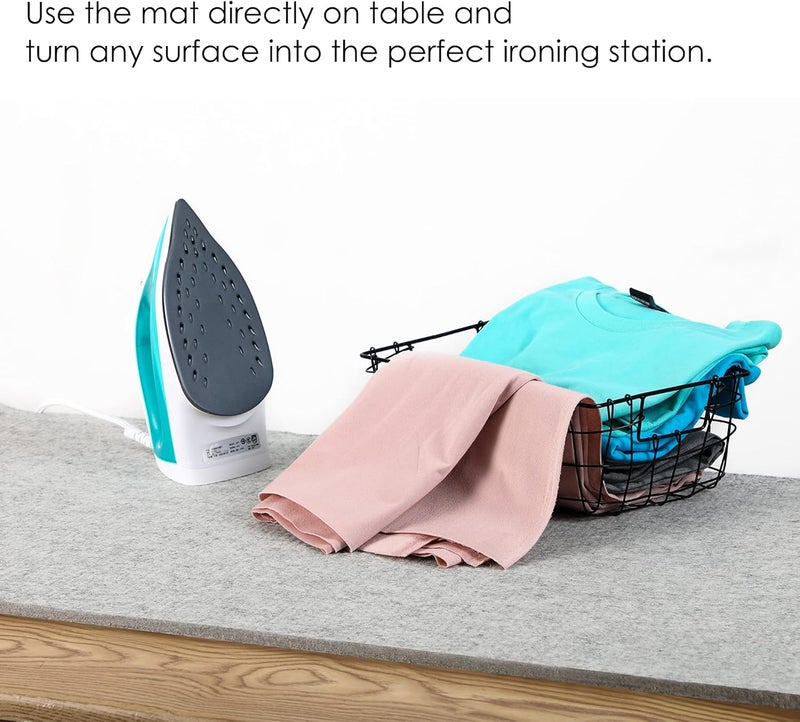 OHOCO Wool Pressing Mat for Quilting - 15 x 54 XL Extra Large Felt Ironing Pad 3/8" Thick, 100% Wool Heat Resistant for Ironing, Sewing, Cutting on Ironing Board, Tabletop, Dryer, Countertop - Image 3