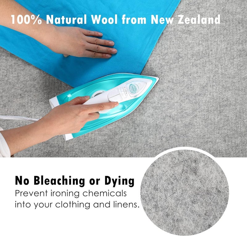 OHOCO Wool Pressing Mat for Quilting - 15 x 54 XL Extra Large Felt Ironing Pad 3/8" Thick, 100% Wool Heat Resistant for Ironing, Sewing, Cutting on Ironing Board, Tabletop, Dryer, Countertop - Image 5