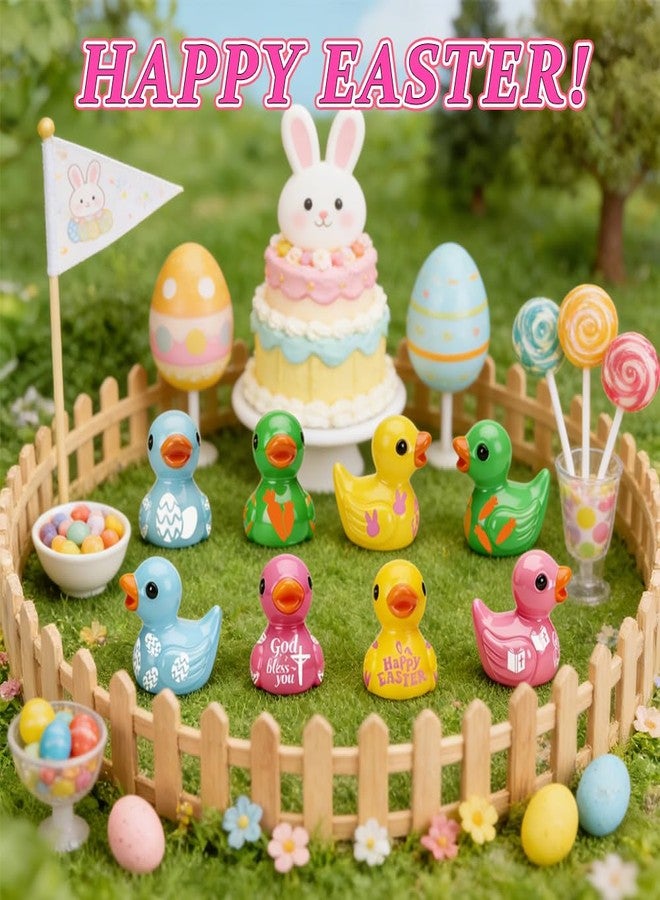 AWEELON100Pcs Mini Easter Resin Ducks Bulk Tiny Duck Figurines Multicolor Mini Ducks Miniature for Garden Landscape Dollhouse Ornament for Easter Day Birthday Ornaments（4 Color） - Image 3