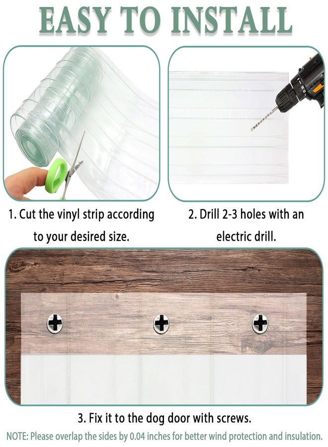 TiciKim 7.1 in x 5.2 ft Dog Door Replacement Flaps Doggie Door Replacement Strips Safe Plastic Strip for DIY Dog Door or Cat Door, Easy to Cut & Install, Thermal Insulation, Clear - Image 4