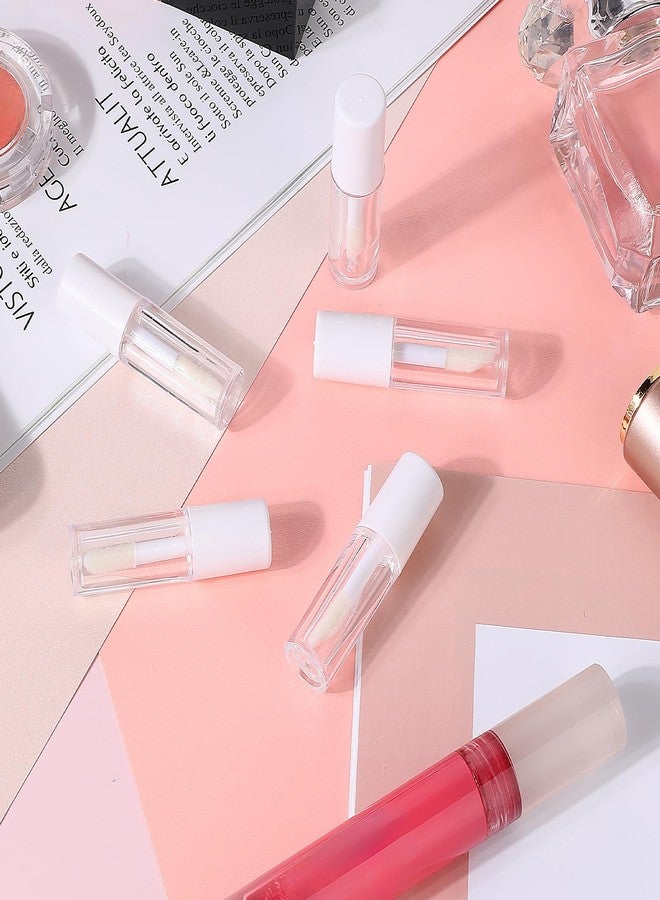 مولين، 10 أنابيب ملمع شفاه فارغة، 1.2 مل، عبوات مستحضرات تجميل صغيرة قابلة لإعادة التعبئة، زجاجات مرطب شفاه لعينات أحمر الشفاه، مرطبات الشفاه (غطاء أنبوب أبيض) - Image 4