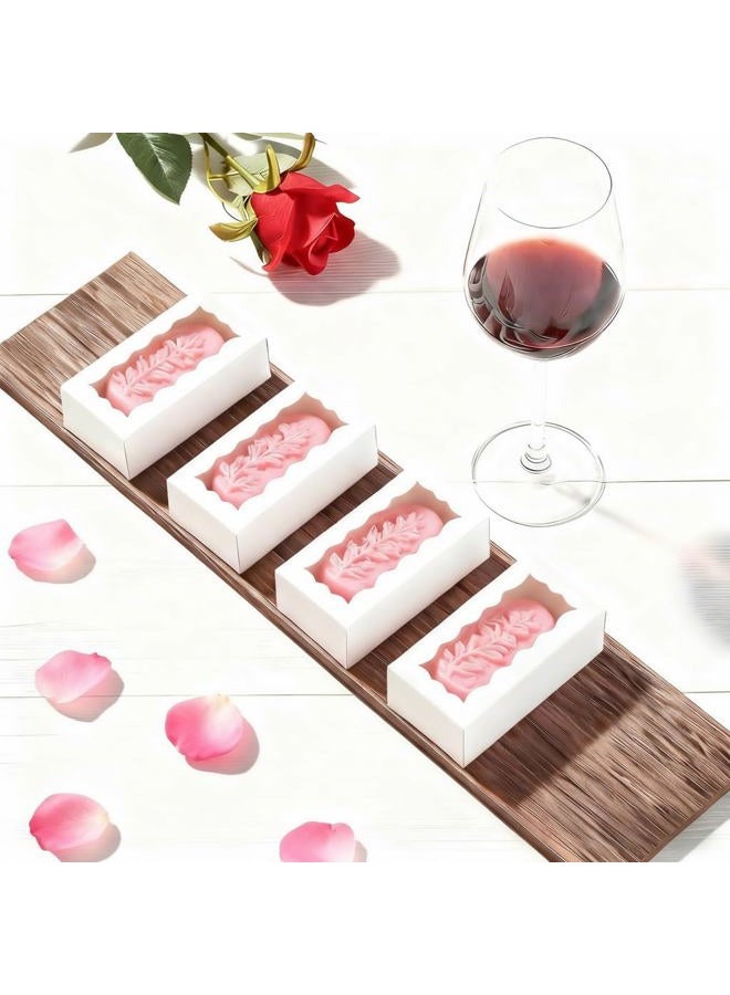 JCXGRVC 40PCS 3.5"x2.36"x1.2" Elegant White Soap Boxes with window, Homemade Soap Packaging Gift Boxes, Small Bakery Boxes for Macarons, Cookies & Candies, Wedding & Birthday Party Favors - Image 5