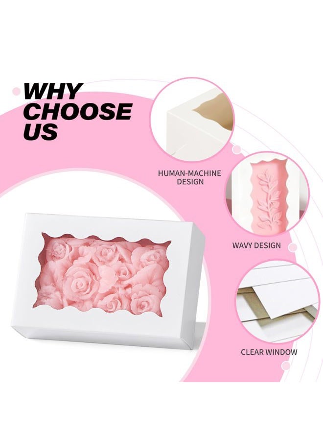 JCXGRVC 40PCS 3.5"x2.36"x1.2" Elegant White Soap Boxes with window, Homemade Soap Packaging Gift Boxes, Small Bakery Boxes for Macarons, Cookies & Candies, Wedding & Birthday Party Favors - Image 3