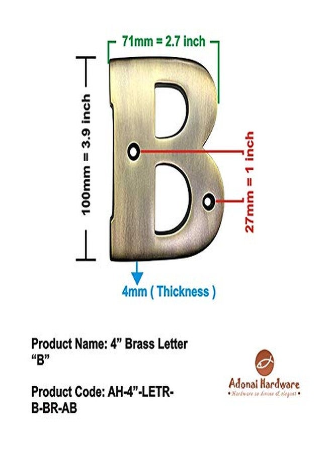 Adonai Hardware 4" Brass Letters A to Z (B) - Polish Lacquered - Image 2