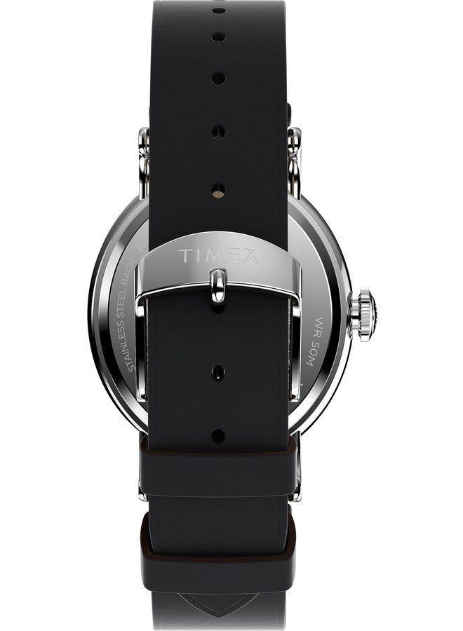 Timex Men's Analog Quartz Watch with Leather Strap TW2W20200 - Image 3