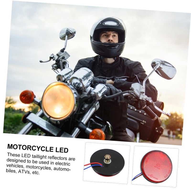 2Pcs Motorcycle Brake Light Reflectors High Visibility Tail Signal Lights Easy Installation - Image 3