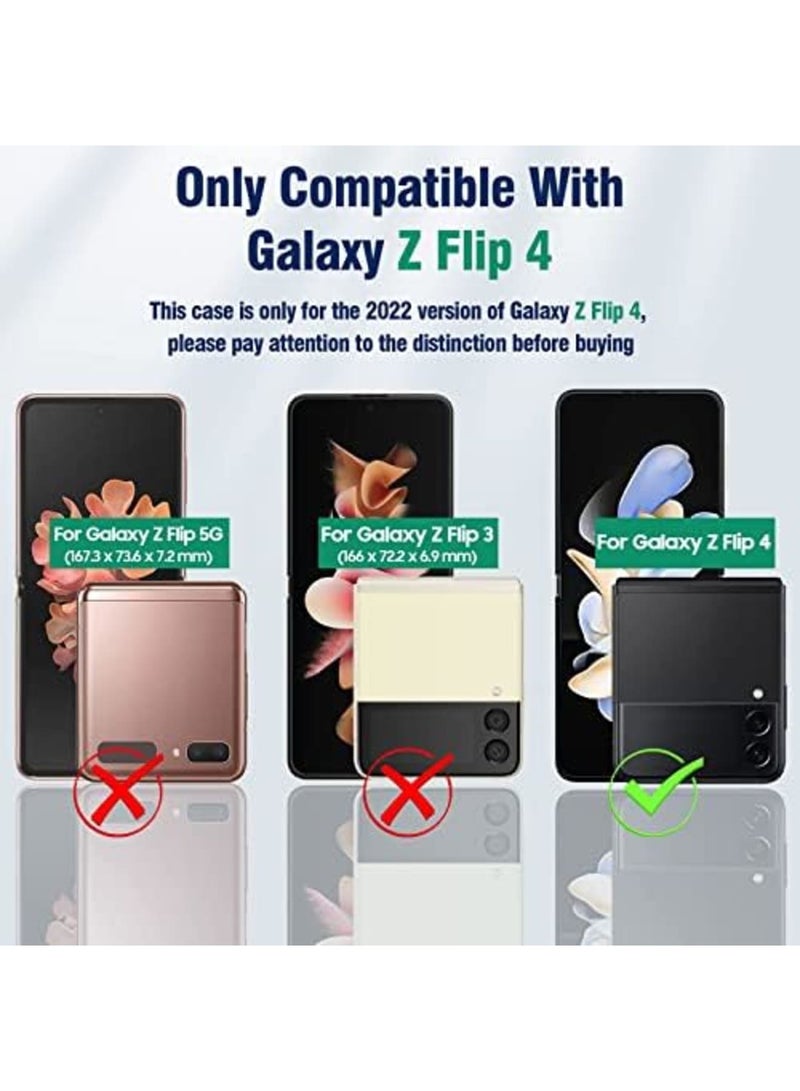 Luckam Samsung Galaxy Z Flip 4 Clear Case with Ring, Transparent All-Round for Z Flip 4 Phone Anti-Scratch Full-Body Shockproof Protective Case for Galaxy Z Flip 4 5G (2022)-Crystal Clear - Image 2