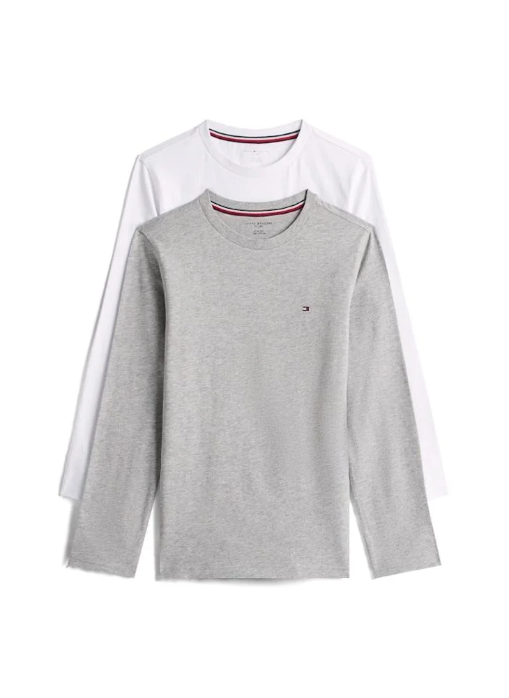 TOMMY HILFIGER Kids 2 Pack Slogan Crew Neck T-Shirt