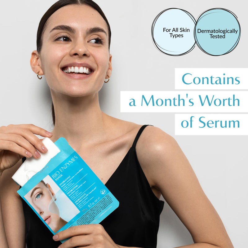 Talika Bio Enzymes Hydrating Mask - Moisturizing & Soothing Face Mask - Biocellulose Instant Glow Mask - Second Skin Effect Beauty Sheet Mask - 20g - Image 4