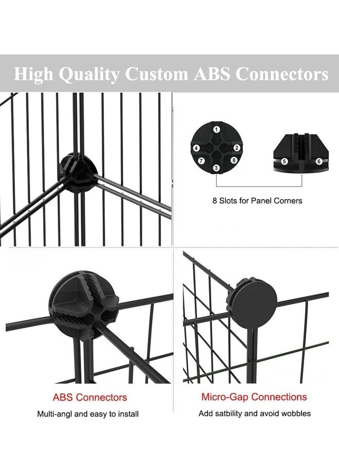 2 Row 3 Layer 2 Row Cat Cage Indoor Detachable Metal Small Animal Cage DIY Design Black Kitten Enclosure Suitable For Pet Puppies Chinchilla Adult Small And Medium Pets - Image 4