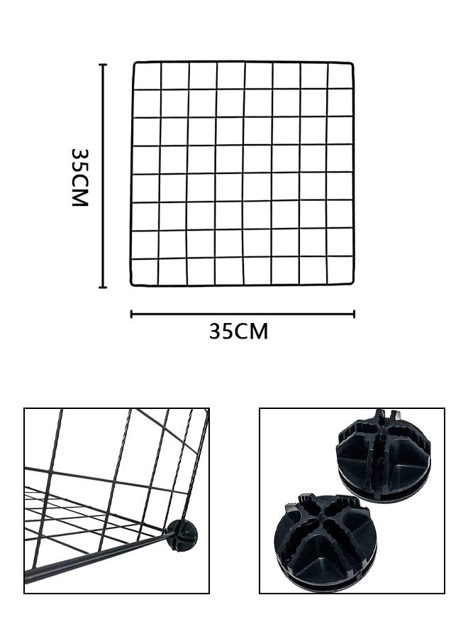 2 Row 3 Layer 2 Row Cat Cage Indoor Detachable Metal Small Animal Cage DIY Design Black Kitten Enclosure Suitable For Pet Puppies Chinchilla Adult Small And Medium Pets - Image 3