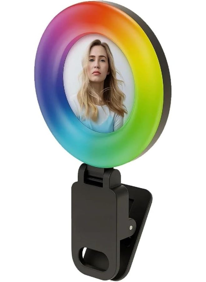 التخطيط مرآة سيلفي U20 PRO ذات حلقة صغيرة مزودة بمشبك RGB مع ضوء LED - Image 1