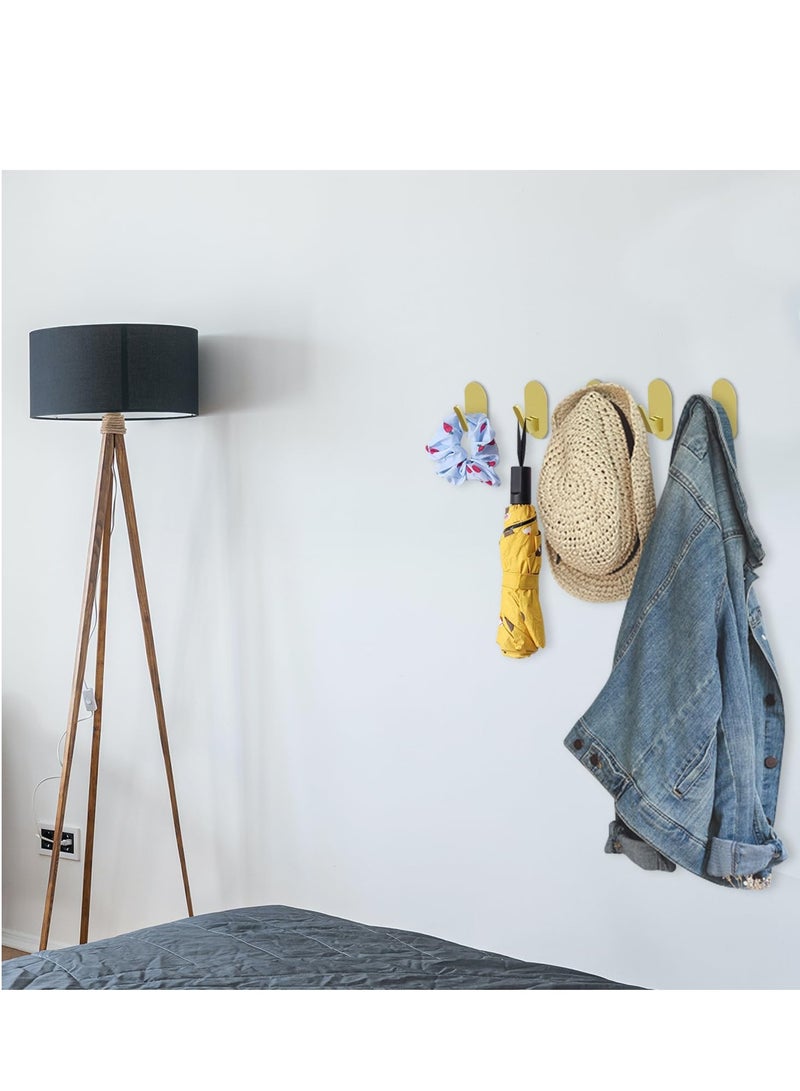 خطاطيف مناشف لاصقة قوية - مجموعة 6 للحمام والمطبخ والزجاج والبلاط والمرايا - لا حاجة للأدوات، حوامل أروبة أنيقة للتعليق السهل - Image 5