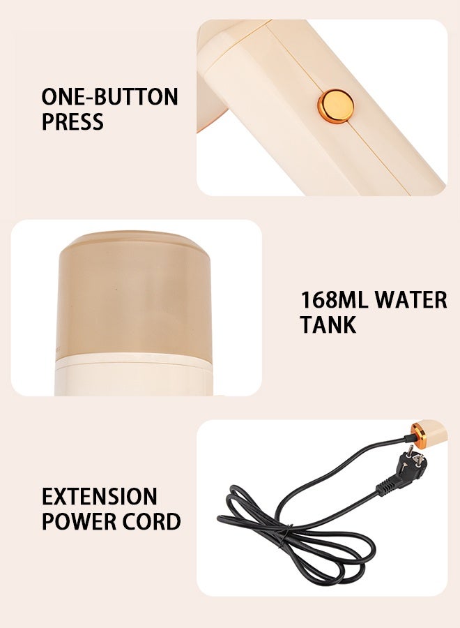 Yaqeen Handheld Garment Steamer Portable And Foldable , Portable Steamer With 1500w Power 168ml Large Water Tank 25 Seconds Fast Heating, Travel Steamer 2 In 1 Flat / Hanging Ironing Suitable For A Variety Of Fabrics - Ivory - Image 5