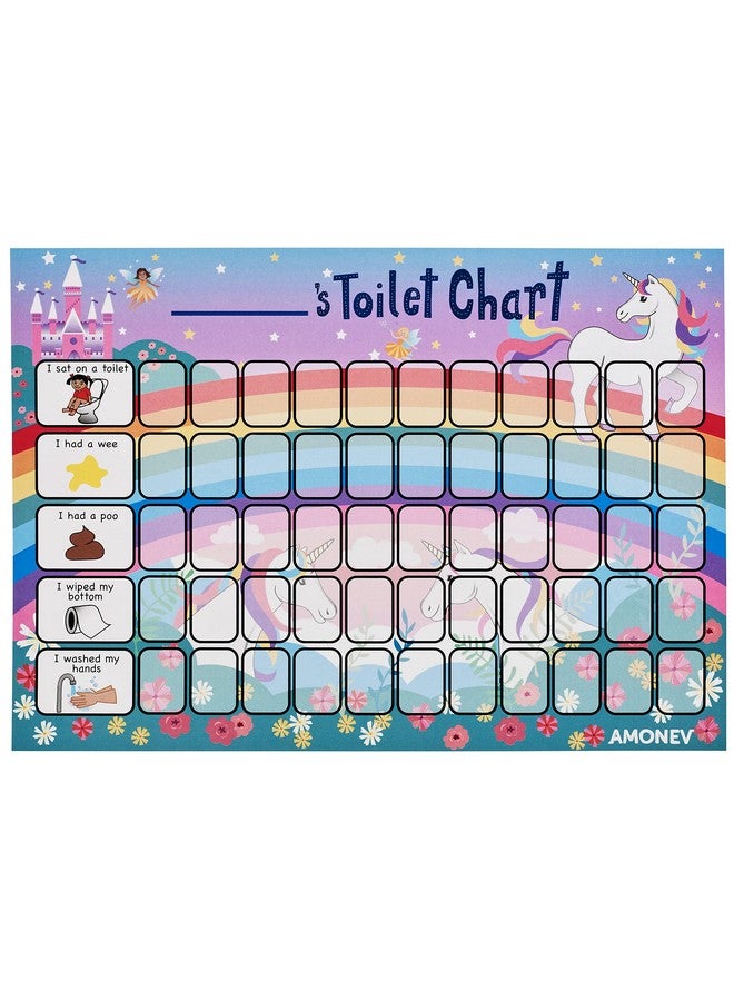 Amonev Unicorn Toilet Training Reward chart and Potty Training reward chart for boys and girls Toddlers Twin Pack with 225 star stickers included - Image 3