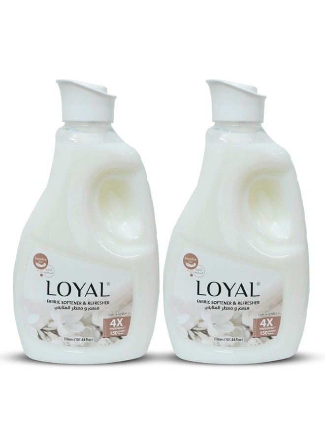 loyal Fabric Softener Freshener Concentrated Care Gentle 150 Washes 2x3000ml - Image 1