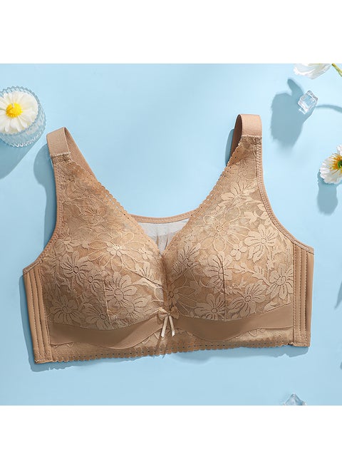 Womens Wireless Bras Supportive Full Coverage Brown