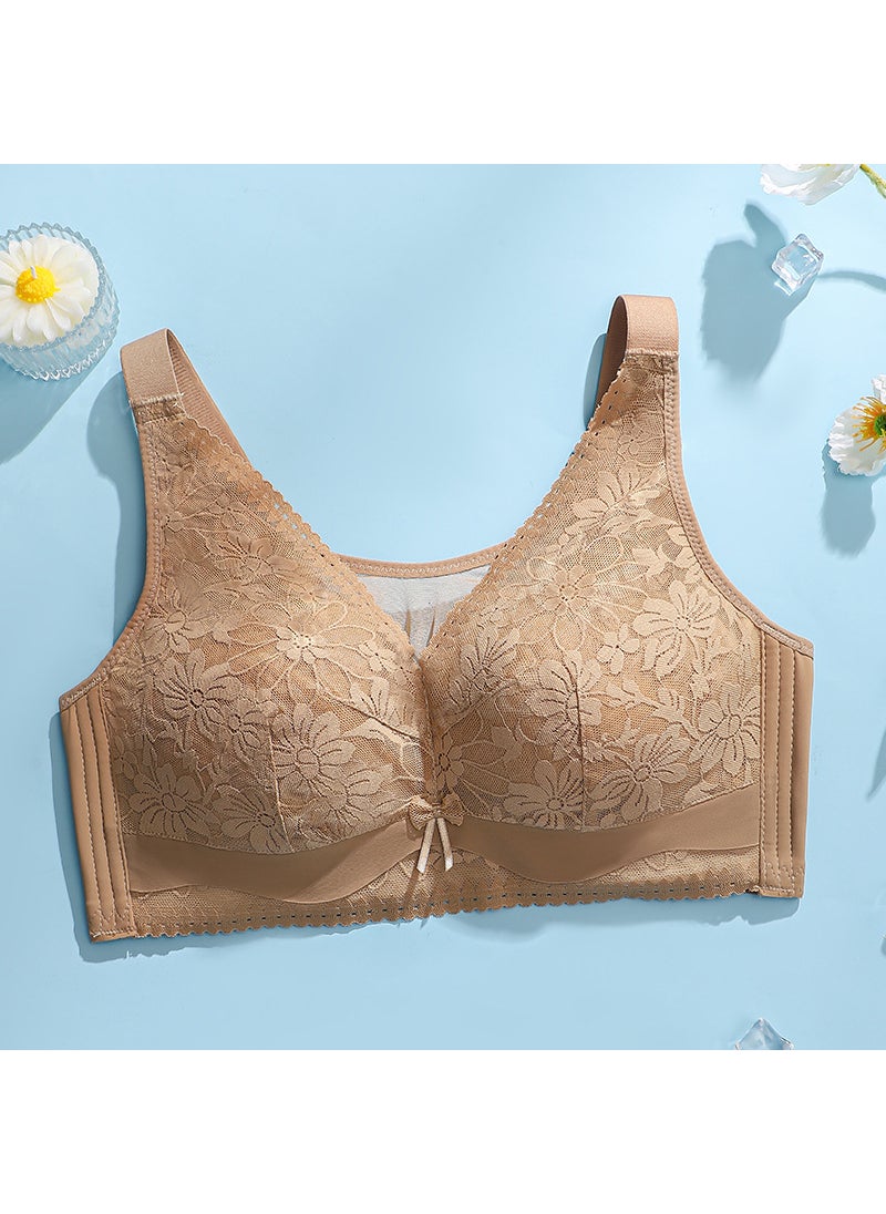 Womens Wireless Bras Supportive Full Coverage Brown