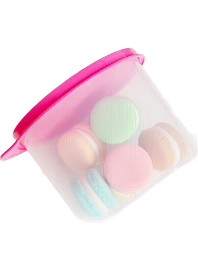 Tupperware حاوية تخزين جافة دائرية سعة 600 مل من توبيروير صندوق تخزين طعام صغير دائري صندوق تخزين وجبات خفيفة صندوق فواكه ومكسرات لون عشوائي - Image 3