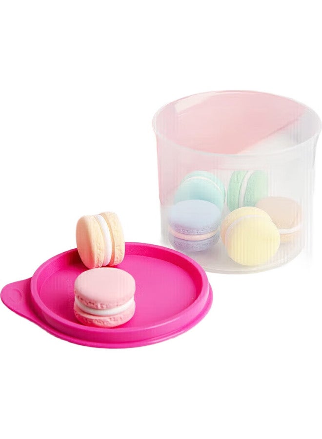 Tupperware حاوية تخزين جافة دائرية سعة 600 مل من توبيروير صندوق تخزين طعام صغير دائري صندوق تخزين وجبات خفيفة صندوق فواكه ومكسرات لون عشوائي - Image 1