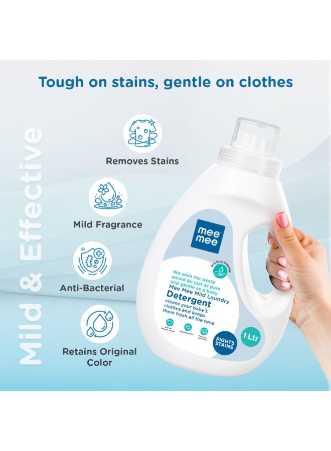 Mee Mee Baby Liquid Detergent 1 L | Ph balanced, Free from Harsh Chemicals, Safe for mother's hands & baby's skin | Anti-Bacterial, Removes Stains & Odor with One Drop, Hypoallergenic - Image 2