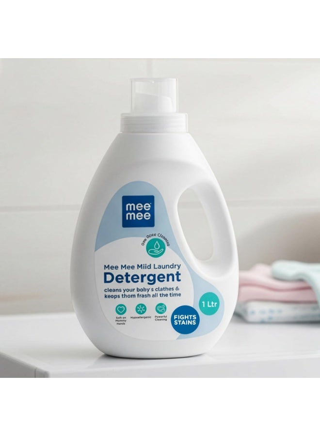 Mee Mee Baby Liquid Detergent 1 L | Ph balanced, Free from Harsh Chemicals, Safe for mother's hands & baby's skin | Anti-Bacterial, Removes Stains & Odor with One Drop, Hypoallergenic - Image 1